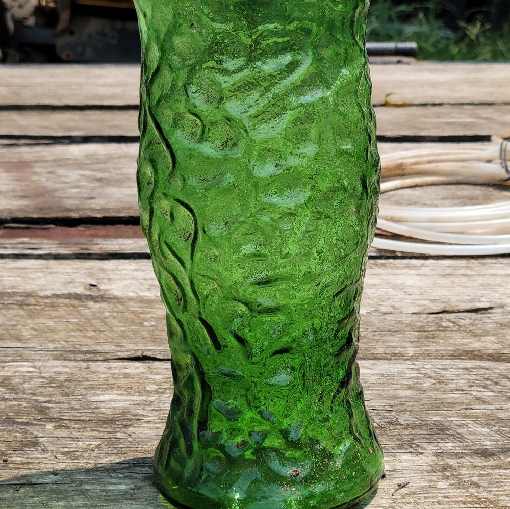 Vintage Hoosier Glass Emerald Green Vase
